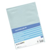 Sichthüllen A4, oben u. seitlich offen, transparent/genarbt, 90 my , 100 Stk.