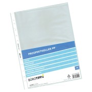 Prospekthüllen A4, Standard, oben offen, glasklar, 40my, 100 Stk.