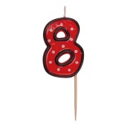 Zahlenkerze, Geburtstagskerze 8 rot, ca. 85 mm