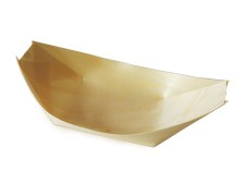 Fingerfood-Schale aus Holz schiffchenfrmig 21,5 x 11 cm, 100 Stk.