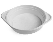 Suppenterrine Suppenteller weiß aus PS, 350 ml, mit Anfasser, 100 Stk.