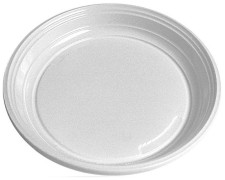 Teller flach, weiß aus PS, rund Ø 20,5 cm, 100 Stk.