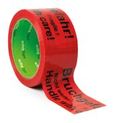 Packband Klebeband 48mmx66m Low Noise Rot mit Aufdruck Bruchgefahr