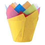 Muffin-Tulip-Wraps  50 x 85 mm farbig sortiert, 160x160 mm, 24 Stk.