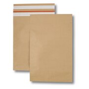 Papierversandtaschen mit gerader Klappe und Bodenfalte doppelter Haftklebeverschluss 90 g/m 450x440+50/50mm, 400 Stk.