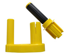 Abroller-Griffset für Handwickelfolie Stretchfolie, Kunststoff gelb/grün