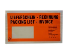 Dokumententaschen *Lieferschein/Rechnung* DIN Lang 235x130mm orange, 1000 Stk.