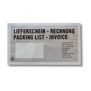 Dokumententaschen Begleitscheintaschen *Lieferschein/Rechnung* silber DIN Lang, 1000 Stk.