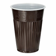 Automatenbecher Heißgetränkebecher braun/weiß geriffelt, 180ml, 100 Stk.