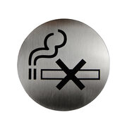 Hinweisschild Rauchen verboten aus Edelstahl, 7.5cm, 1 Stk.
