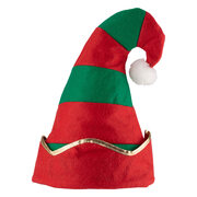 Weihnachtsm�tze 32 cm, rot/gr�n, Polyester, Nikolausm�tze f�r Feier & Event