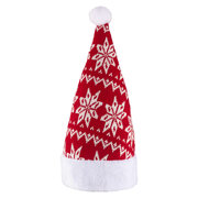 Weihnachtsm�tze 42 cm, rot/wei�, gestrickt, Polyester, f�r Feier & Event