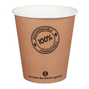 BIO Kartonbecher Kaffeebecher CoffeeToGo bis 100°C, 250ml, Ø9cm, 50 Stk.