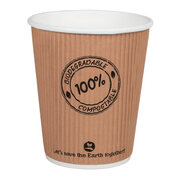 BIO Thermo-Riffelbecher CoffeeToGo PLA bis 100°C  | 200ml, Ø8cm, 25 Stk.
