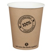BIO Kartonbecher Kaffeebecher CoffeeToGo PLA bis 100°C, 200ml, Ø8cm, 25 Stk.
