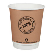 BIO Doppelwandbecher CoffeeToGo bis 100°C  | 200ml, Ø8cm, 25 Stk.