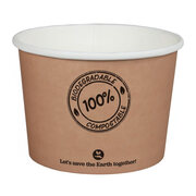 BIO Suppenbecher 450ml braun biologisch abbaubar  11.5cm, 25 Stk.