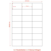 Etiketten Labels selbstklebend wei 70 x 42.3mm auf DIN A4, 2100 Stk.