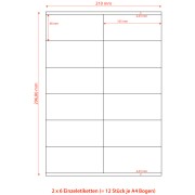 Etiketten Labels selbstklebend wei 105 x 48mm auf DIN A4, 1200 Stk.