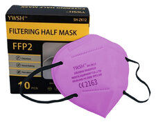 Mundschutzmasken FFP2 einzeln verpackt mit Nasenbügel rosa, 10 Stk.