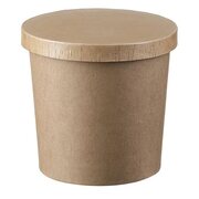 Eisbecher Feinkostbecher aus Kraftpapier FSC® rund 350ml braun mit Deckel, 50 Stk.