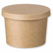 Eisbecher Feinkostbecher aus Kraftpapier FSC® rund 230ml braun mit Deckel, 50 Stk.