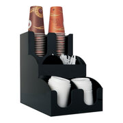 Spender-System fr Coffee ToGo Becher Deckel Rhrstbchen und Zubehr schwarz
