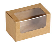 Bio Sandwichbox Foodbox mit Sichtfenster aus PLA 12,5 x 7,7 x 7,2 cm 25 Stk