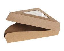 Bio Klappbox Pappe Sichtfenster fr Tortenstck aus PLA 167x129x45mm, 50 Stk.