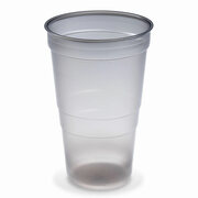 Mehrwegbecher Pfandbecher rauch-grau transparent PP Eichstrich 0,5 l  9,5 cm, 25 Stk.