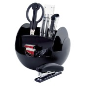 PAVO Premium rotierender Schreibtischorganizer,inkl. 9-teiligem Zubehör, schwarz