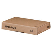 Versandkarton 244x145x43mm MAILBOX XS mit Steckverschluss wiederverschließbar für Maxibrief braun