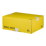 Versandkarton 460x333x174mm MAILBOX XL mit Steckverschluss wiederverschliebar gelb