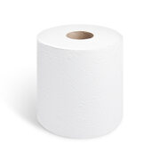 Papierputztuchrolle 2-lagig geprägt weiß Ø18cm 19cm x 100m, 400 Blatt FSC-Mix, 6 Stk.