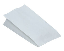 Papierbeutel fettdicht weiß ohne Druck, 10,5+5,5 x 24 cm, 100 Stk.