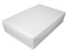 Kuchenkarton - Tortenkarton für Rouladen Blechkuchen 30x45x10cm, weiß, 50 Stk.