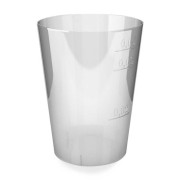 Einweg-Schnapsglas 5cl mit Eichstrich bei 2cl+4cl+5cl, PS transparent, 40 Stk.