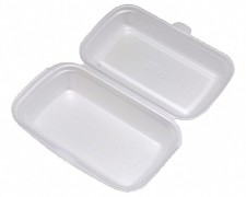 Menübox Lunch-Box weiß 240x133x75 mm geschäumt, einteilig,  25 Stk.