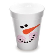 EPS Thermobecher Glühweinbecher Styroporbecher 'SCHNEEMANN' 250 ml, 20 Stk.