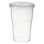 Smoothiebecher inkl. Deckel mit Schlitz 300 ml,  78mm, PET, glasklar, 50 Stk.