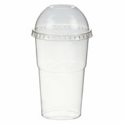 Smoothiebecher + Domdeckel mit ffnung 300 ml,  78mm, PET, glasklar, 50 Stk.