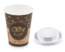 Kaffeebecher L Latte Macchiato To Go mit Trinkdeckel 350 ml 420 ml  100 Stk.