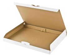 Versandkarton 340x250x30mm schnelle Aufrichtung Steckverschluss Maxibrief DHL briefkastentauglich Hhe 3cm A4 B4 wei