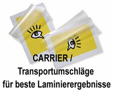 Carrier / Transportumschlge fr Laminierfolien bis Gre A3, 10 Stk.