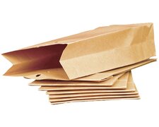 Musterbeutel Faltentaschen S 245x100x40mm | Kraftpapier 120gr. mit Lochung