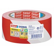 TESA Signalband Markierungsband Warnklebeband rot / wei 58134, 50mm x 66 Meter