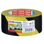 TESA Signalband Markierungsband Warnklebeband gelb / schwarz 58133, 50mm x 66 m