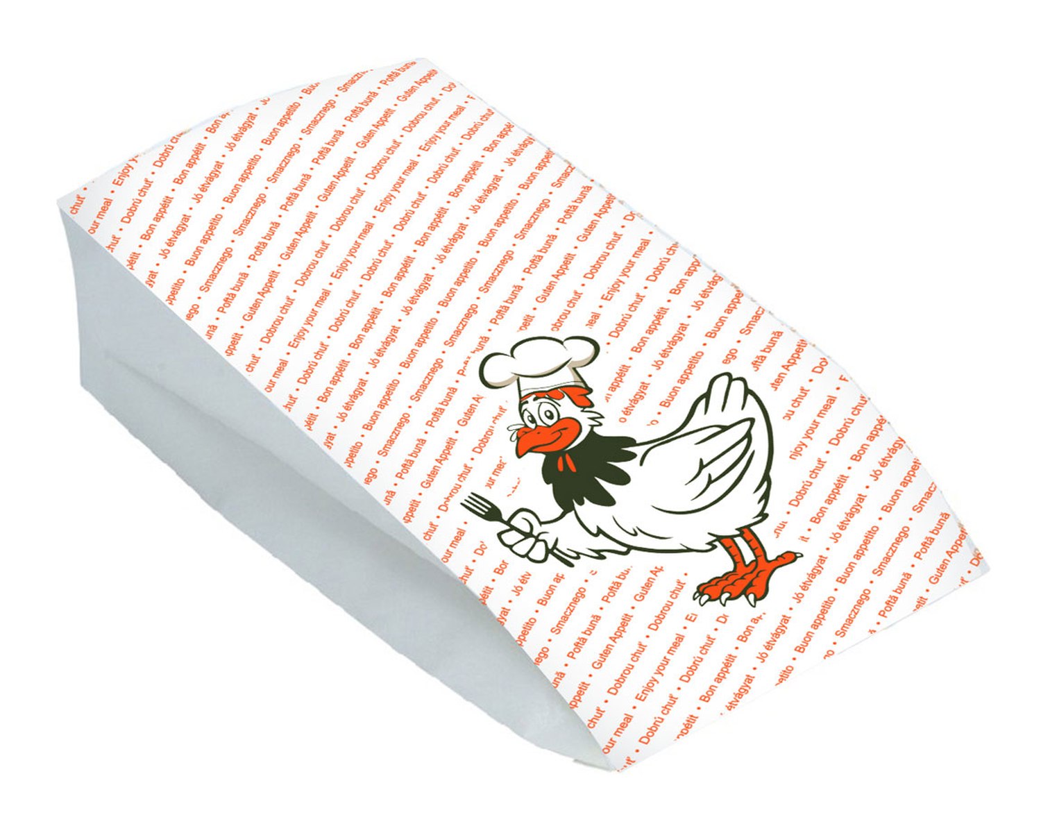 Hähnchenbeutel Warmhaltebeutel für ganzes Huhn 13+8x28 cm, 2-lagig, 100 Stk.