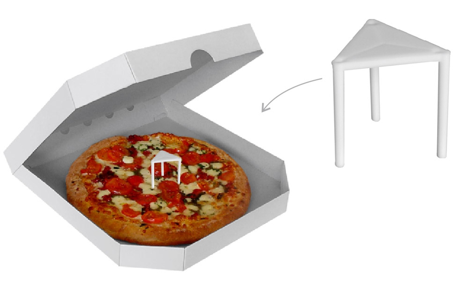 Abstandshalter aus Kunststoff fr Pizzakartons 3 cm, 100 Stk.