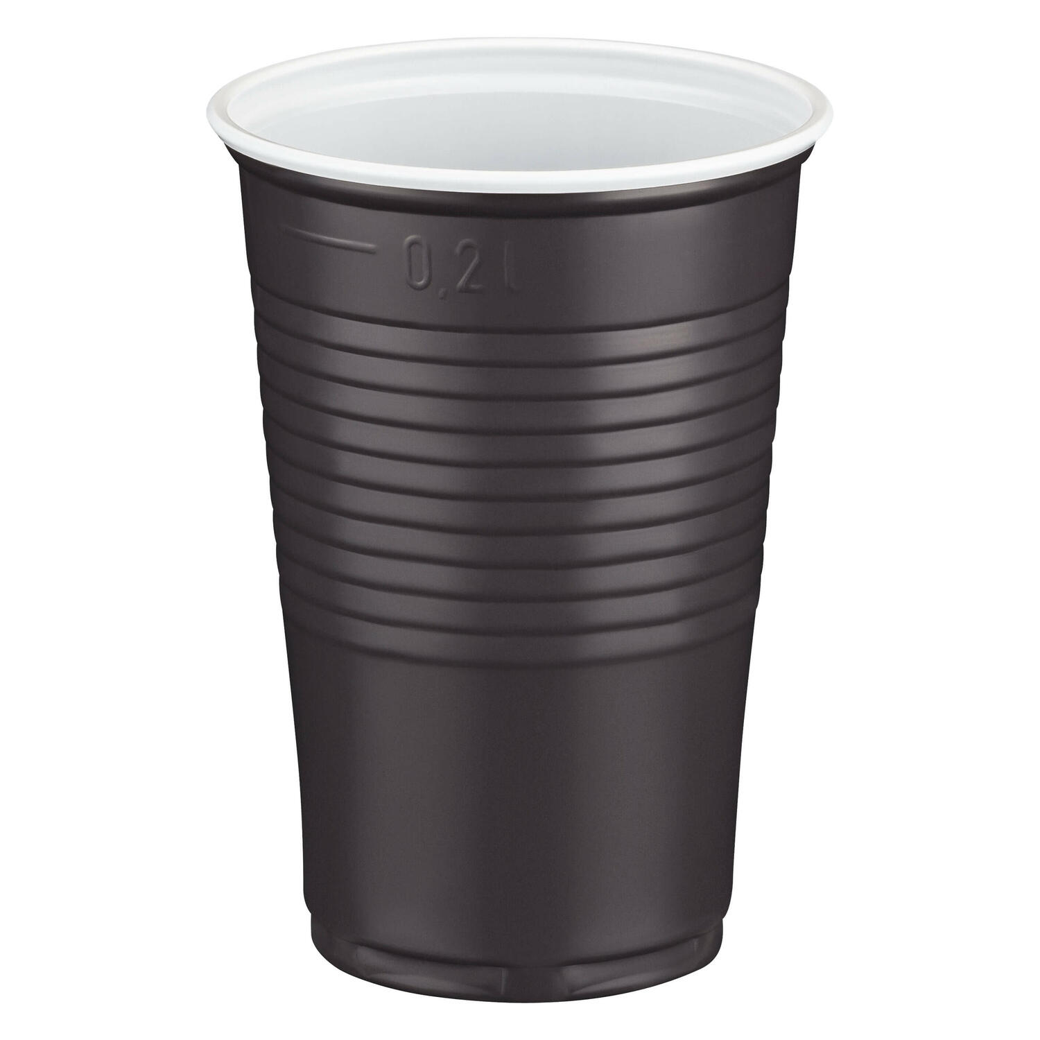 Kaffeebecher Heißgetränkebecher braun/grau-weiß 200 ml, Ø 70 mm, PP